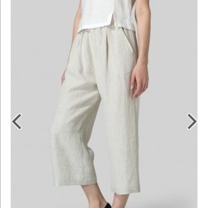Vivid Linen Wide Leg Crop Pants